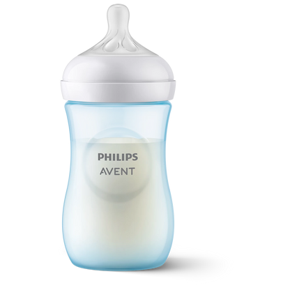 Philips Avent Natural Baby Bottle – Blue, 125ml | Recommended by Moms | Ideal for 1 Month+ | Natural Response Nipple Releases Milk Only When Baby Drinks | Single Pack SCY903/21