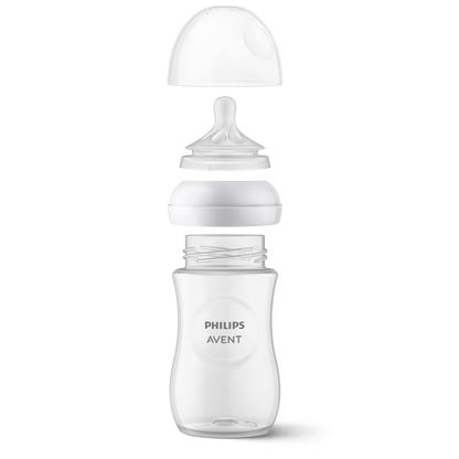 Philips Avent Natural Baby Bottle – Blue, 125ml | Recommended by Moms | Ideal for 1 Month+ | Natural Response Nipple Releases Milk Only When Baby Drinks | Single Pack SCY903/21